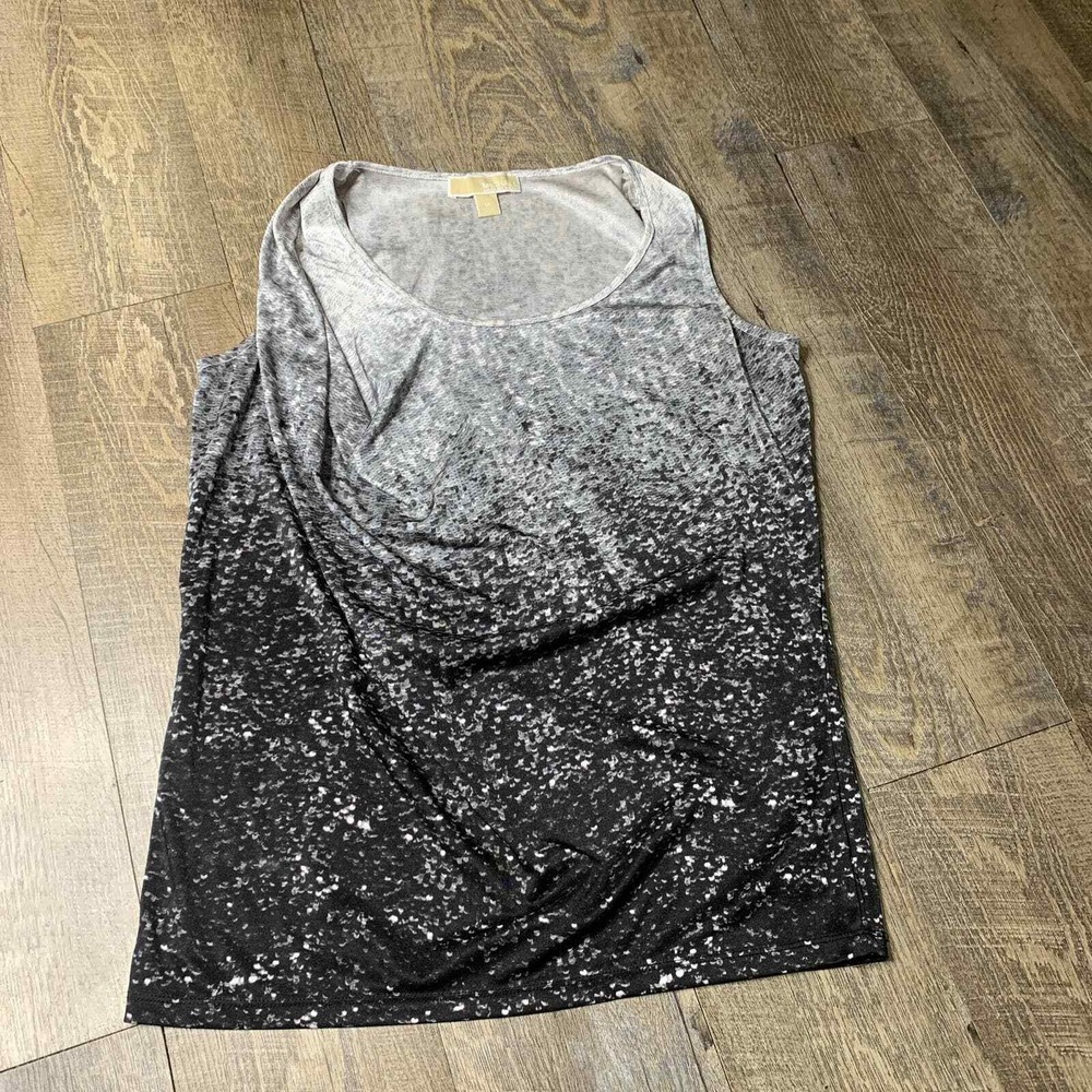 MICHAEL Michael Kors Top Womens Size Medium Black Gray‎ Ombre Sleeveless Holiday
